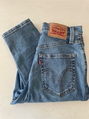 Levi's High Waisted Mom Light Blue Straight-Leg Denim Jeans